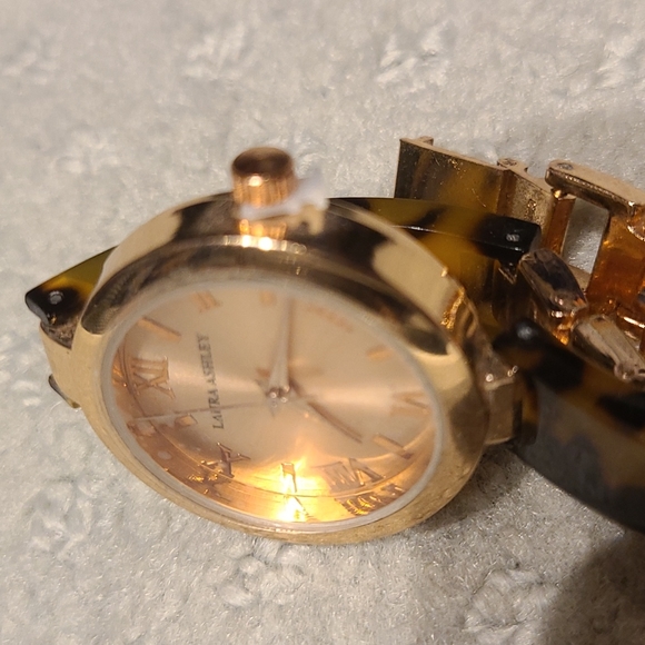 Laura Ashley Rose Gold Leopard Print Skinny Watch - Picture 5 of 8